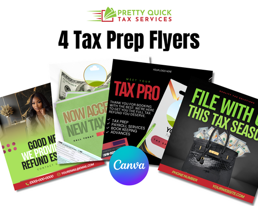 TAX PREP FLYER TEMPLATES – Fully Editable in Canva